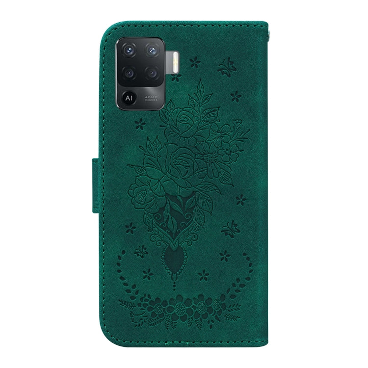 For OPPO A94 4G / F19 Pro / Reno5 F Butterfly Rose Embossed Leather Phone Case
