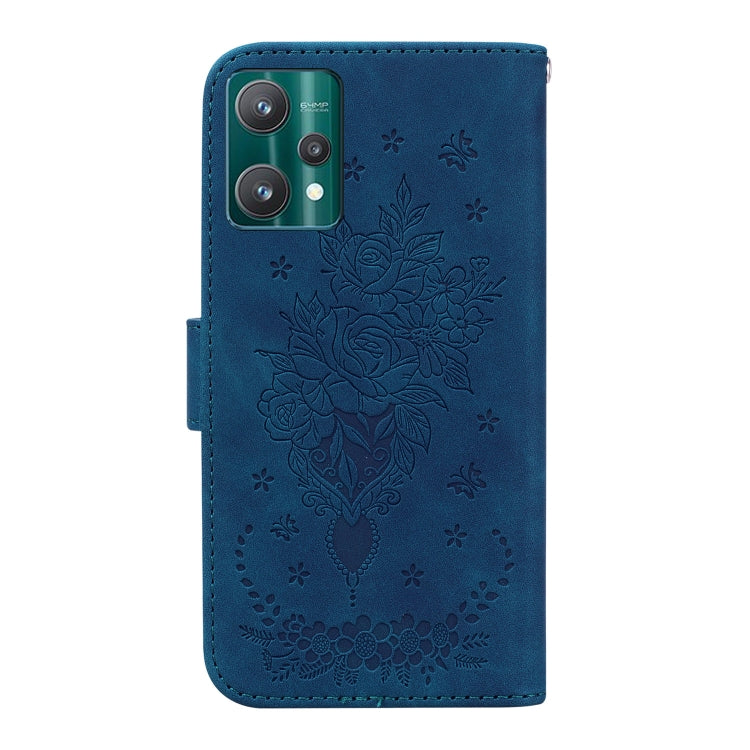 For OPPO Realme 9 Pro Butterfly Rose Embossed Leather Phone Case