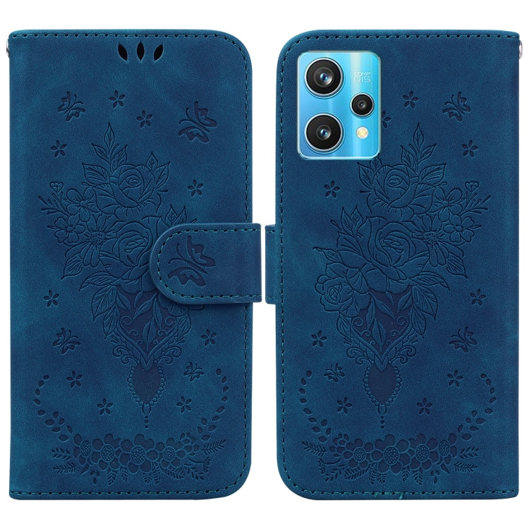 For OPPO Realme 9 Pro+ / Realme 9 4G Butterfly Rose Embossed Leather Phone Case