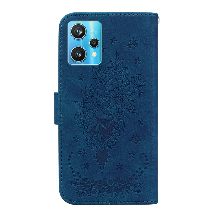 For OPPO Realme 9 Pro+ / Realme 9 4G Butterfly Rose Embossed Leather Phone Case