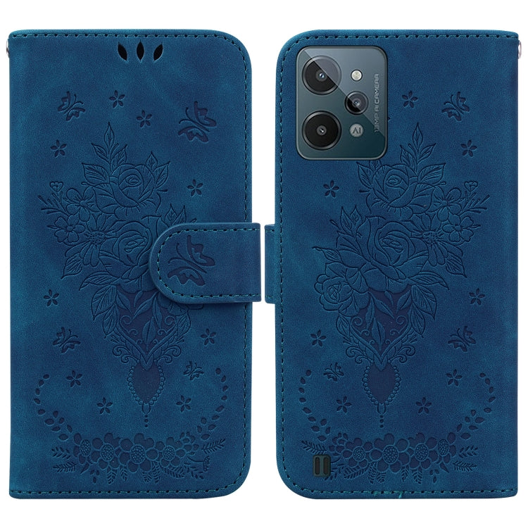 For OPPO Realme C31 Butterfly Rose Embossed Leather Phone Case
