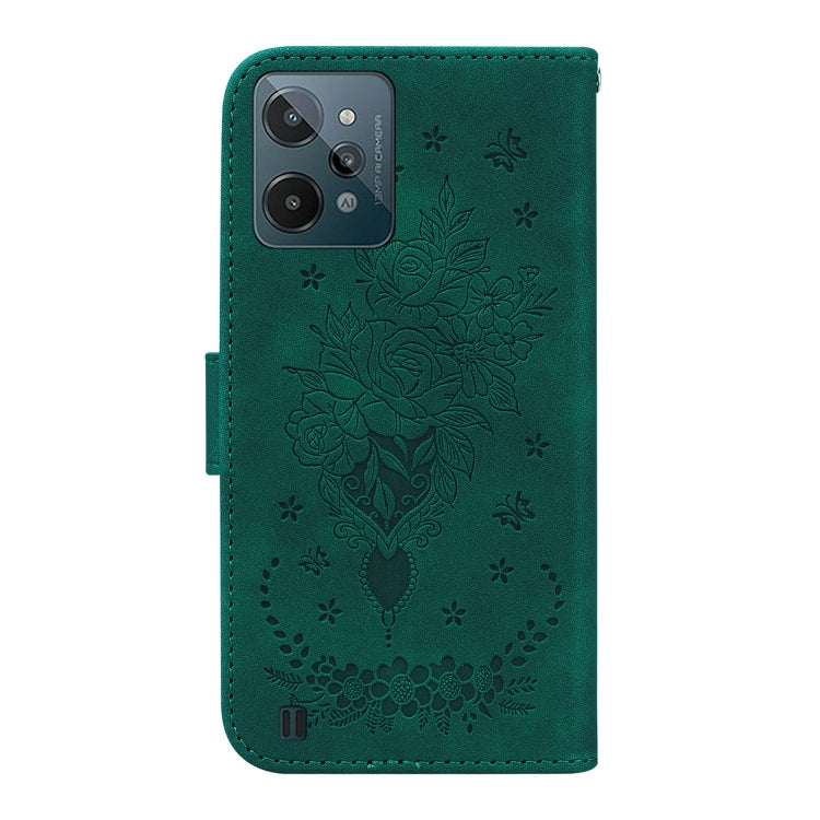 For OPPO Realme C31 Butterfly Rose Embossed Leather Phone Case