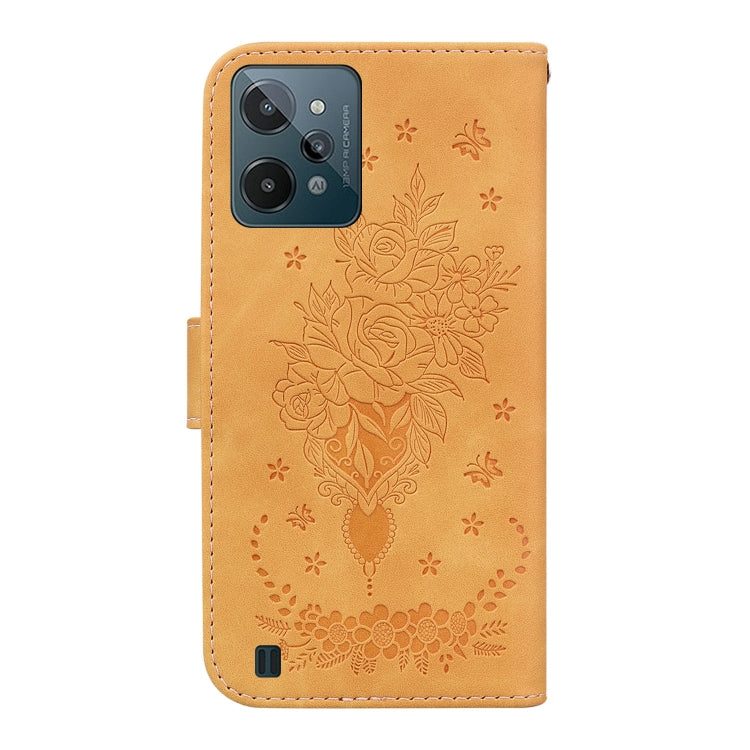 For OPPO Realme C31 Butterfly Rose Embossed Leather Phone Case