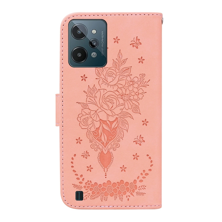 For OPPO Realme C31 Butterfly Rose Embossed Leather Phone Case