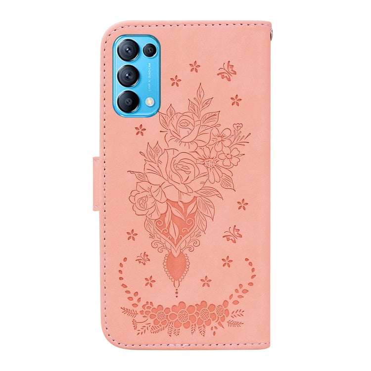 For OPPO Reno5 5G / 4G / Reno5 K / Find X3 Lite Butterfly Rose Embossed Leather Phone Case