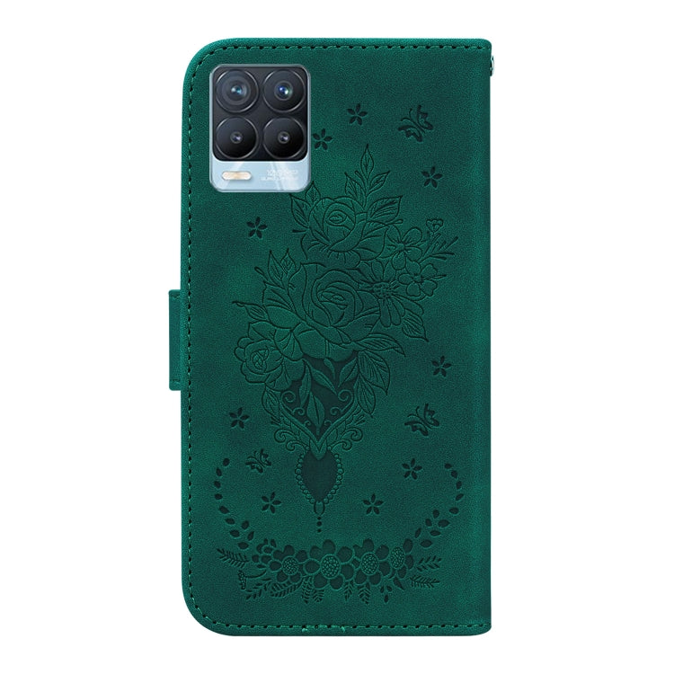 For OPPO Realme 8 / 8 Pro Butterfly Rose Embossed Leather Phone Case