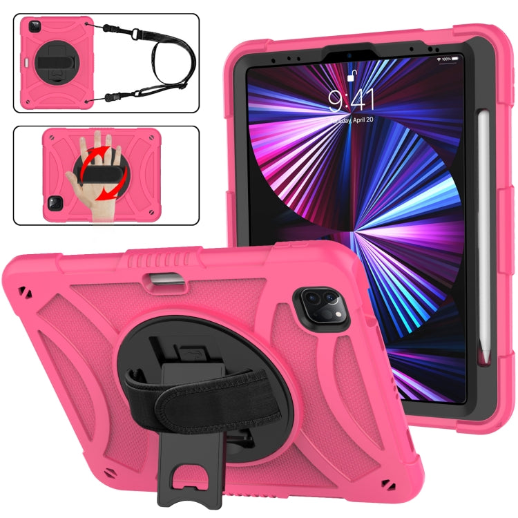 For iPad Pro 11 2022 / 2021 / 2020 Rotary Grab Silicone + PC Tablet Case