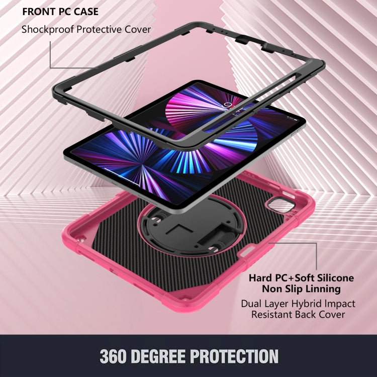 For iPad Pro 11 2022 / 2021 / 2020 Rotary Grab Silicone + PC Tablet Case