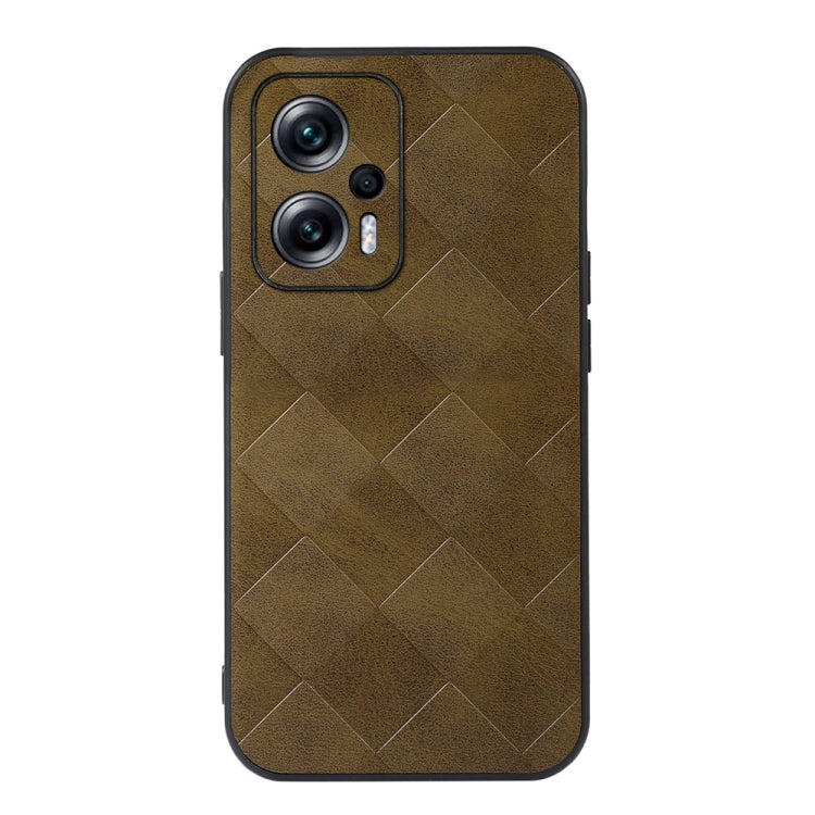 For Xiaomi Redmi Note 11T Pro Weave Plaid PU Phone Case