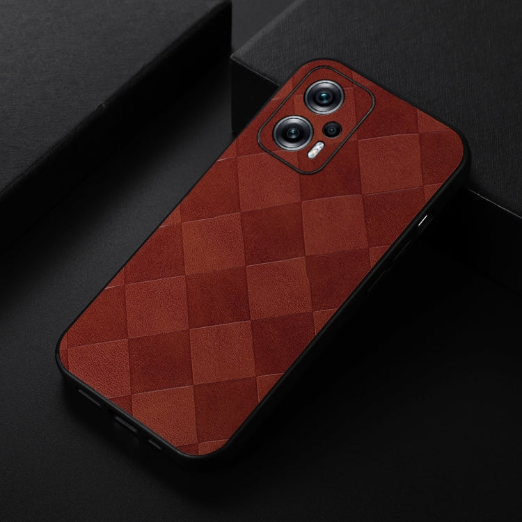 For Xiaomi Redmi Note 11T Pro Weave Plaid PU Phone Case