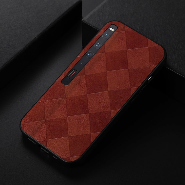 For Huawei Mate Xs 2 Weave Plaid PU Phone Case