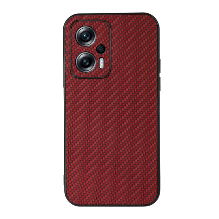 For Xiaomi Redmi Note 11T Pro / 11T Pro+ Accurate Hole Carbon Fiber Texture PU Phone Case