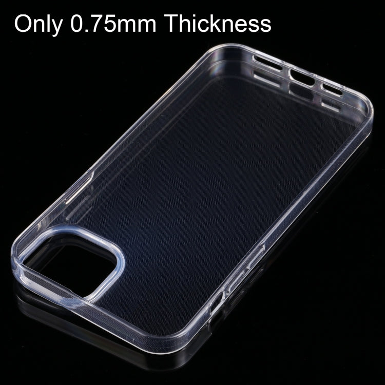 For iPhone 14 0.75mm Ultra-thin Transparent TPU Phone Case