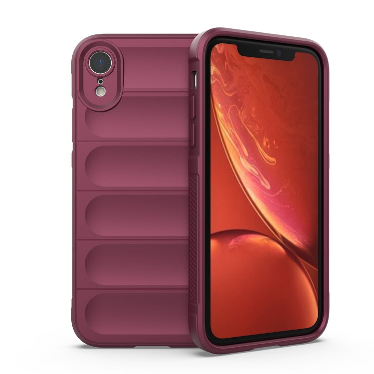 For iPhone XR Magic Shield TPU + Flannel Phone Case