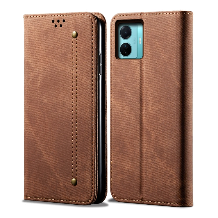 For vivo S15e / T1 5G Snapdragon 778G Denim Texture Leather Phone Case