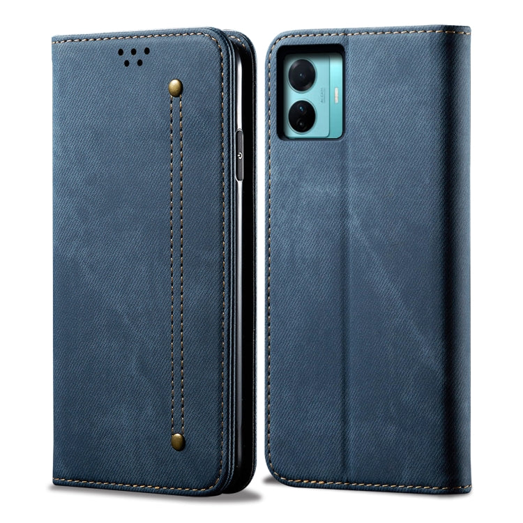 For vivo S15e / T1 5G Snapdragon 778G Denim Texture Leather Phone Case