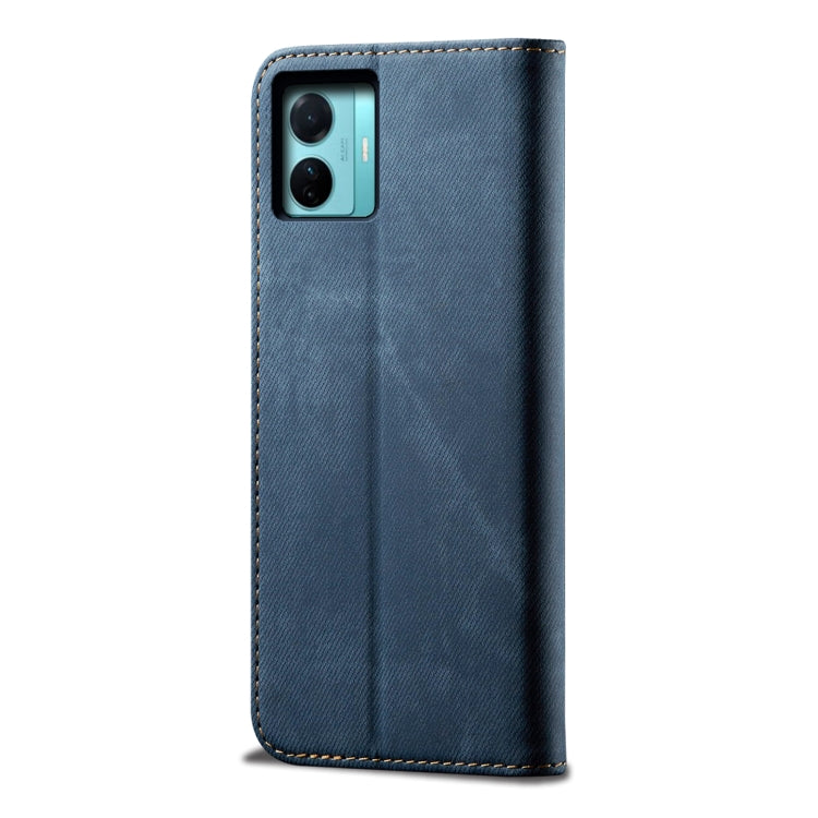 For vivo S15e / T1 5G Snapdragon 778G Denim Texture Leather Phone Case