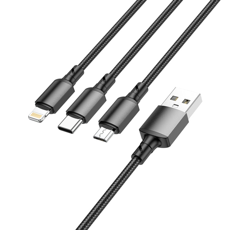 Borofone BX72 Type-C / USB-C + 8 Pin + Micro USB 3 In 1 Charging Cable, Length: 1m