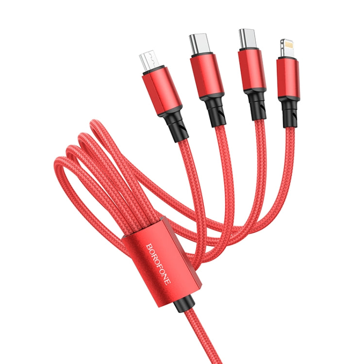 Borofone BX72 Dual Type-C / USB-C + 8 Pin + Micro USB 4 In 1 Charging Cable,Length: 1m