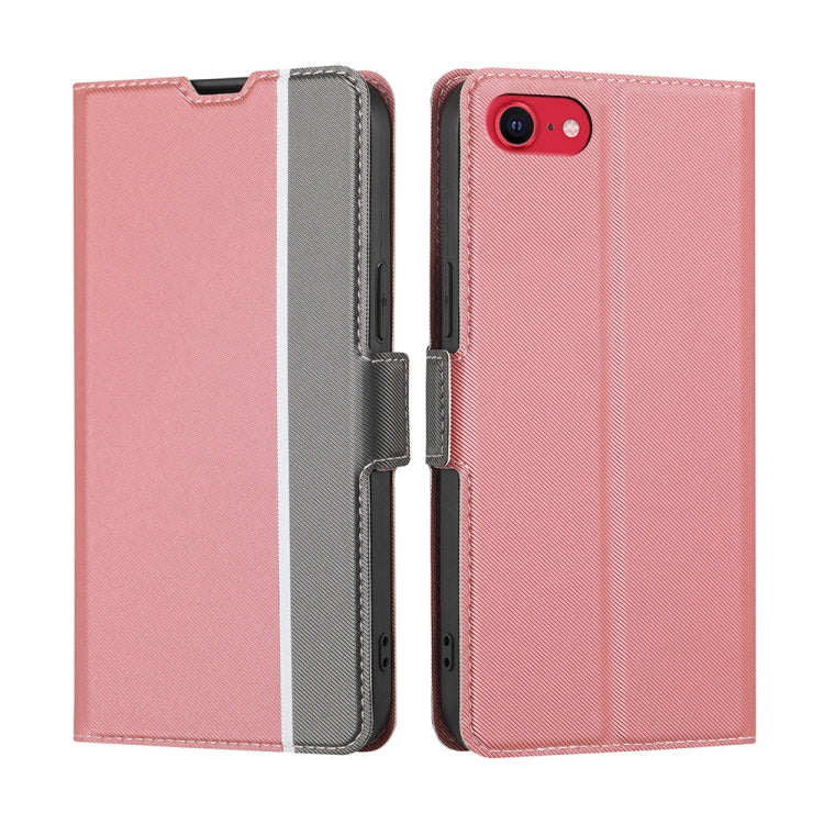 For iPhone SE 2022 / SE 2020 / 8 / 7 Twill Texture Side Button Leather Phone Case