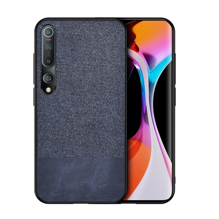 For Xiaomi Mi 10 Shockproof Splicing PU + Cloth Texture PC + TPU Protective Case
