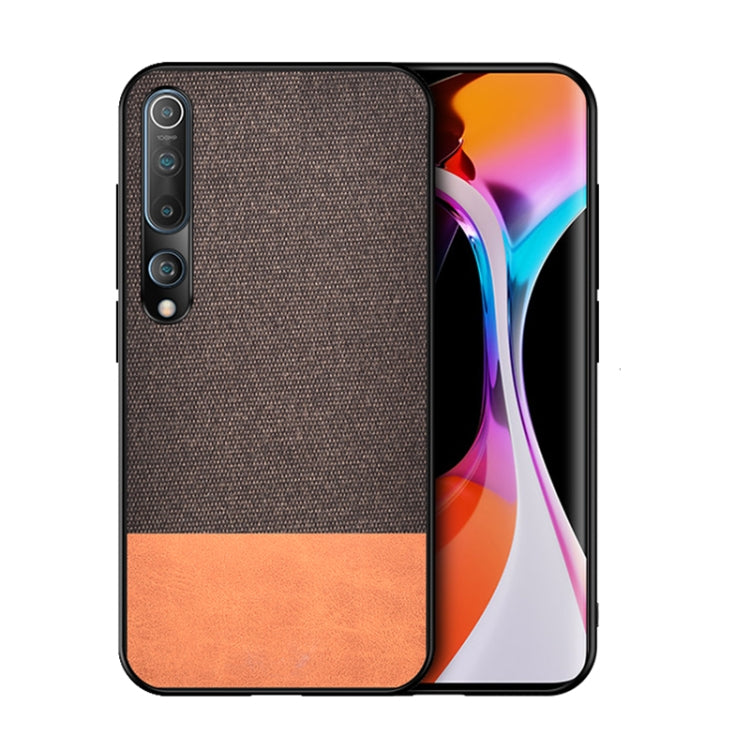 For Xiaomi Mi 10 Shockproof Splicing PU + Cloth Texture PC + TPU Protective Case