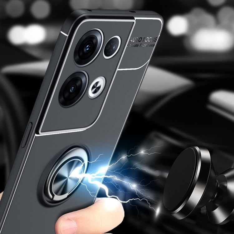 For OPPO Reno8 5G Metal Ring Holder 360 Degree Rotating TPU Phone Case