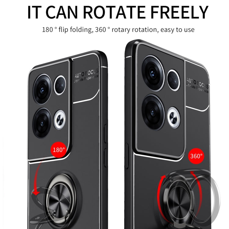 For OPPO Reno8 Pro Metal Ring Holder 360 Degree Rotating TPU Phone Case