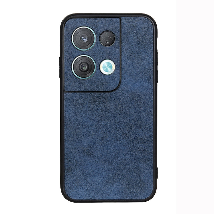 For OPPO Reno8 Accurate Hole Two-color Calf Texture PU Phone Case