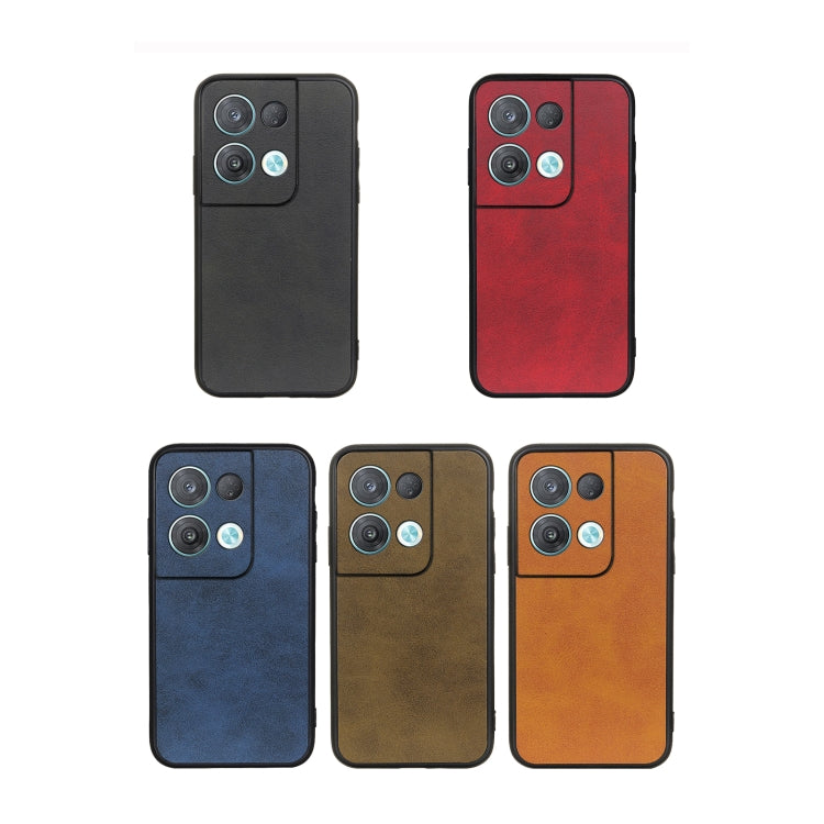 For OPPO Reno8 Accurate Hole Two-color Calf Texture PU Phone Case
