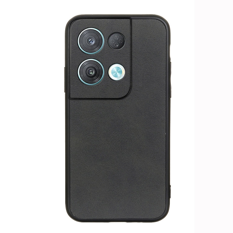 For OPPO Reno8 Pro Accurate Hole Two-color Calf Texture PU Phone Case