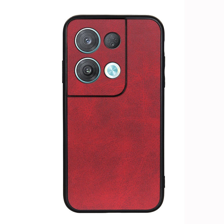 For OPPO Reno8 Pro Accurate Hole Two-color Calf Texture PU Phone Case