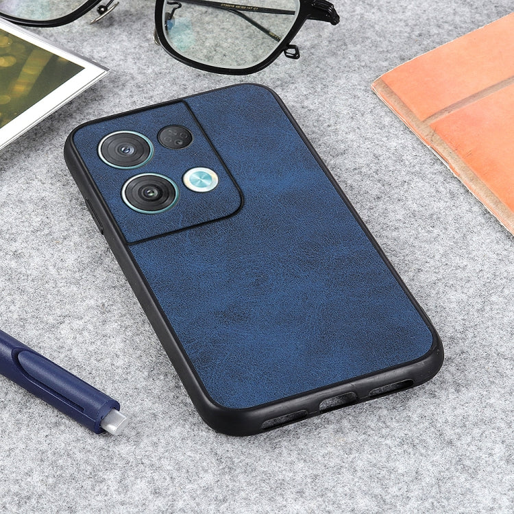 For OPPO Reno8 Pro Accurate Hole Two-color Calf Texture PU Phone Case