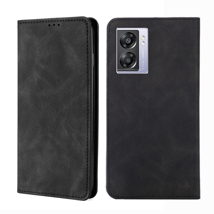For OPPO A57 5G 2022/Realme Q5i Skin Feel Magnetic Horizontal Flip Leather Phone Case
