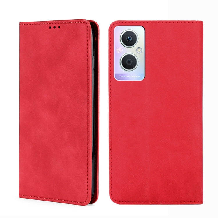 For OPPO A96 5G Skin Feel Magnetic Horizontal Flip Leather Phone Case