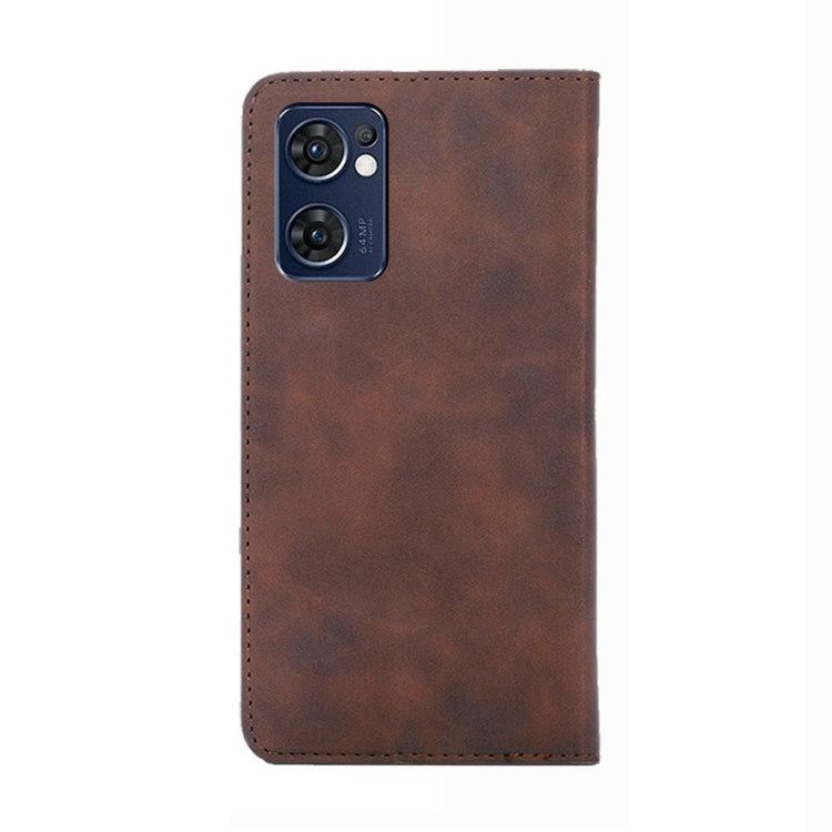 For OPPO Find X5 Lite Skin Feel Magnetic Horizontal Flip Leather Phone Case