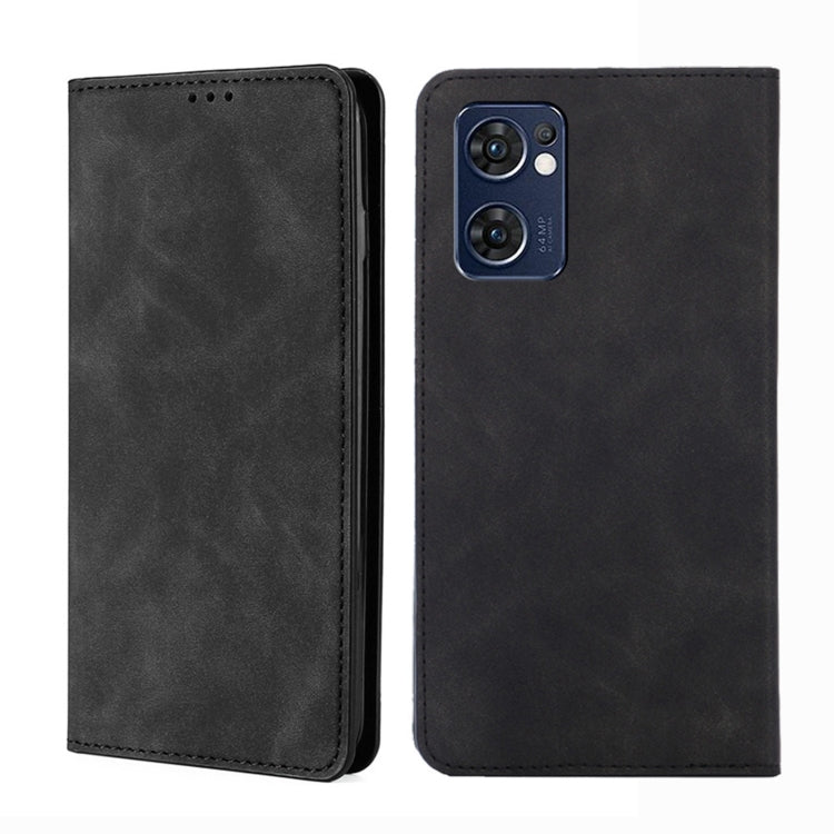 For OPPO Find X5 Lite Skin Feel Magnetic Horizontal Flip Leather Phone Case