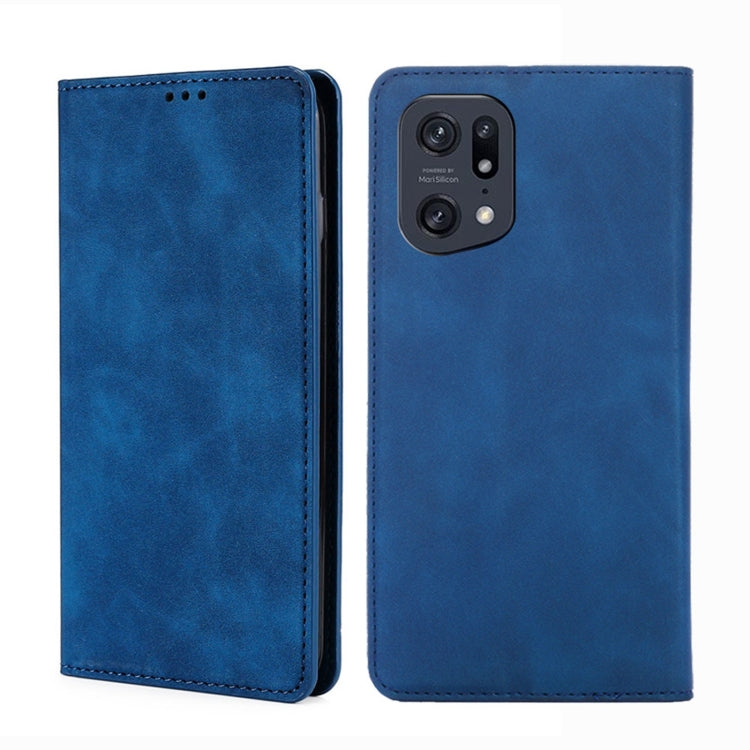 For OPPO Find X5 Pro Skin Feel Magnetic Horizontal Flip Leather Phone Case