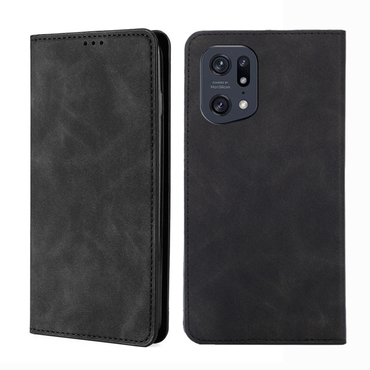 For OPPO Find X5 Pro Skin Feel Magnetic Horizontal Flip Leather Phone Case
