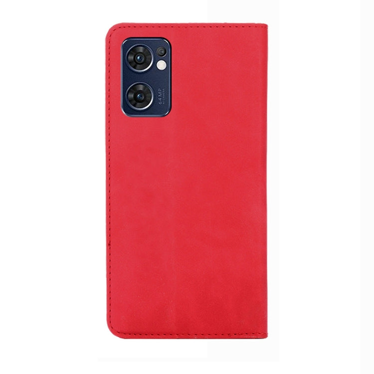 For OPPO Reno7 5G Global Skin Feel Magnetic Horizontal Flip Leather Phone Case