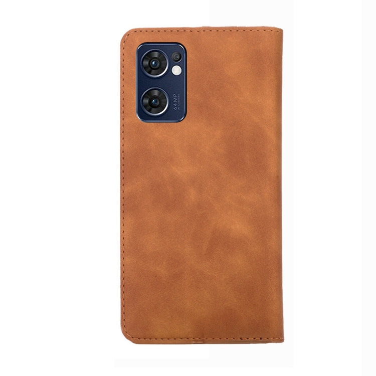 For OPPO Reno7 5G Global Skin Feel Magnetic Horizontal Flip Leather Phone Case