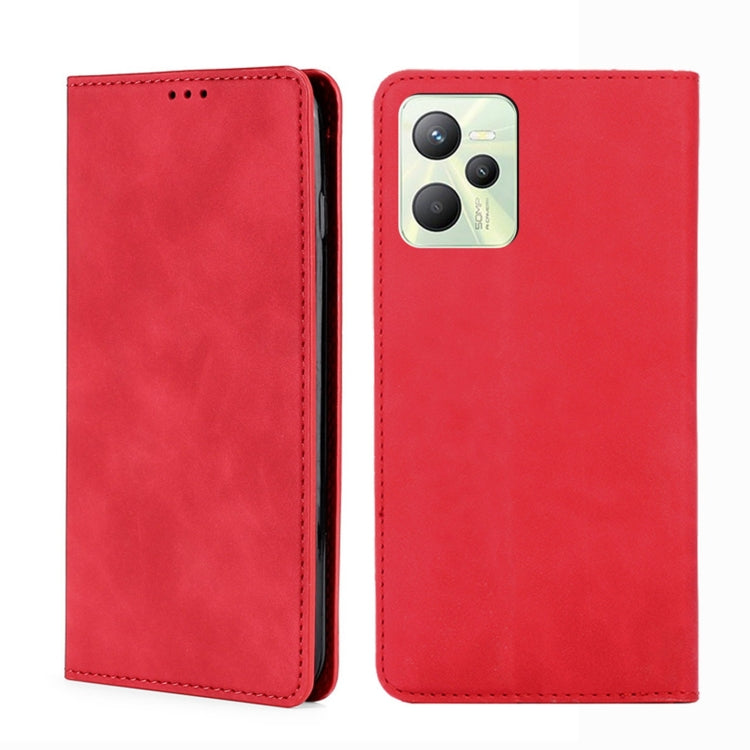 For OPPO Realme C35 Skin Feel Magnetic Horizontal Flip Leather Phone Case