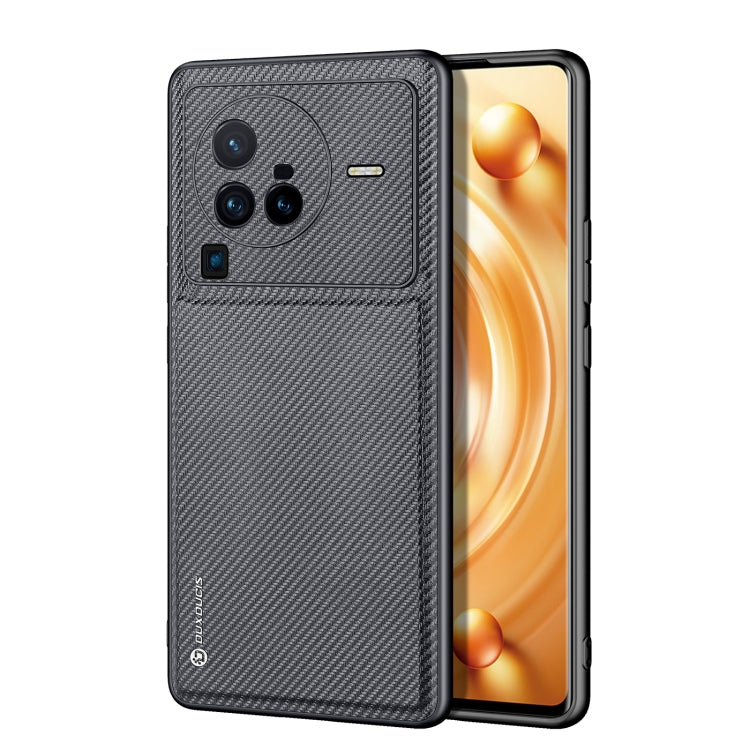 For vivo X80 Pro DUX DUCIS Fino Series PU + TPU Phone Case(Black)