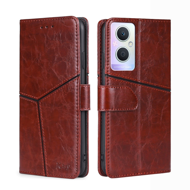 For OPPO A96 5G Geometric Stitching Horizontal Flip Leather Phone Case