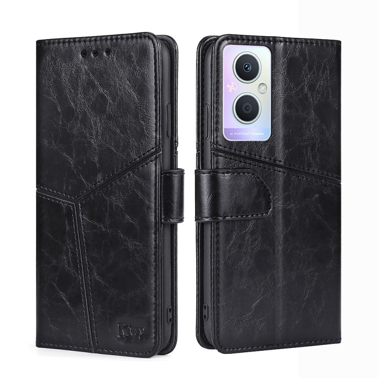For OPPO A96 5G Geometric Stitching Horizontal Flip Leather Phone Case