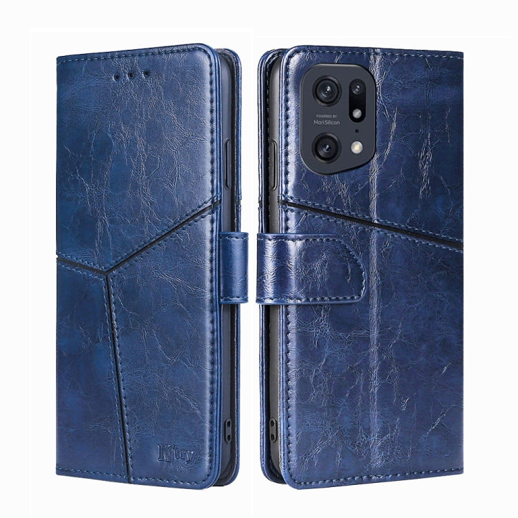 For OPPO Find X5 Pro Geometric Stitching Horizontal Flip Leather Phone Case