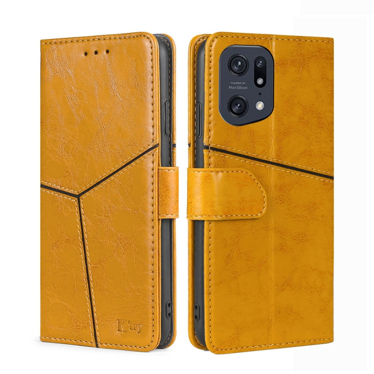For OPPO Find X5 Pro Geometric Stitching Horizontal Flip Leather Phone Case