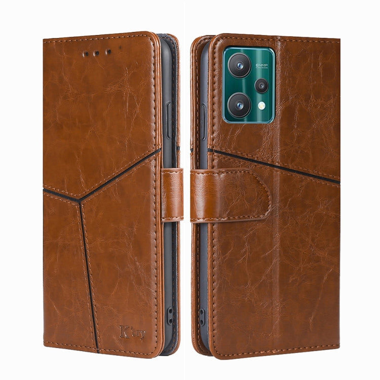 For OPPO Realme 9 Pro Geometric Stitching Horizontal Flip Leather Phone Case