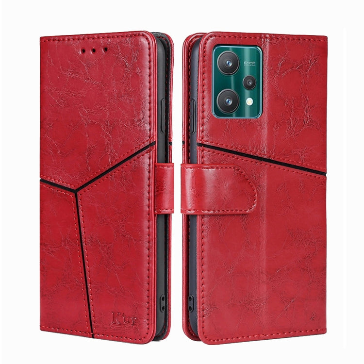 For OPPO Realme 9 Pro Geometric Stitching Horizontal Flip Leather Phone Case