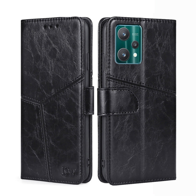 For OPPO Realme 9 Pro Geometric Stitching Horizontal Flip Leather Phone Case